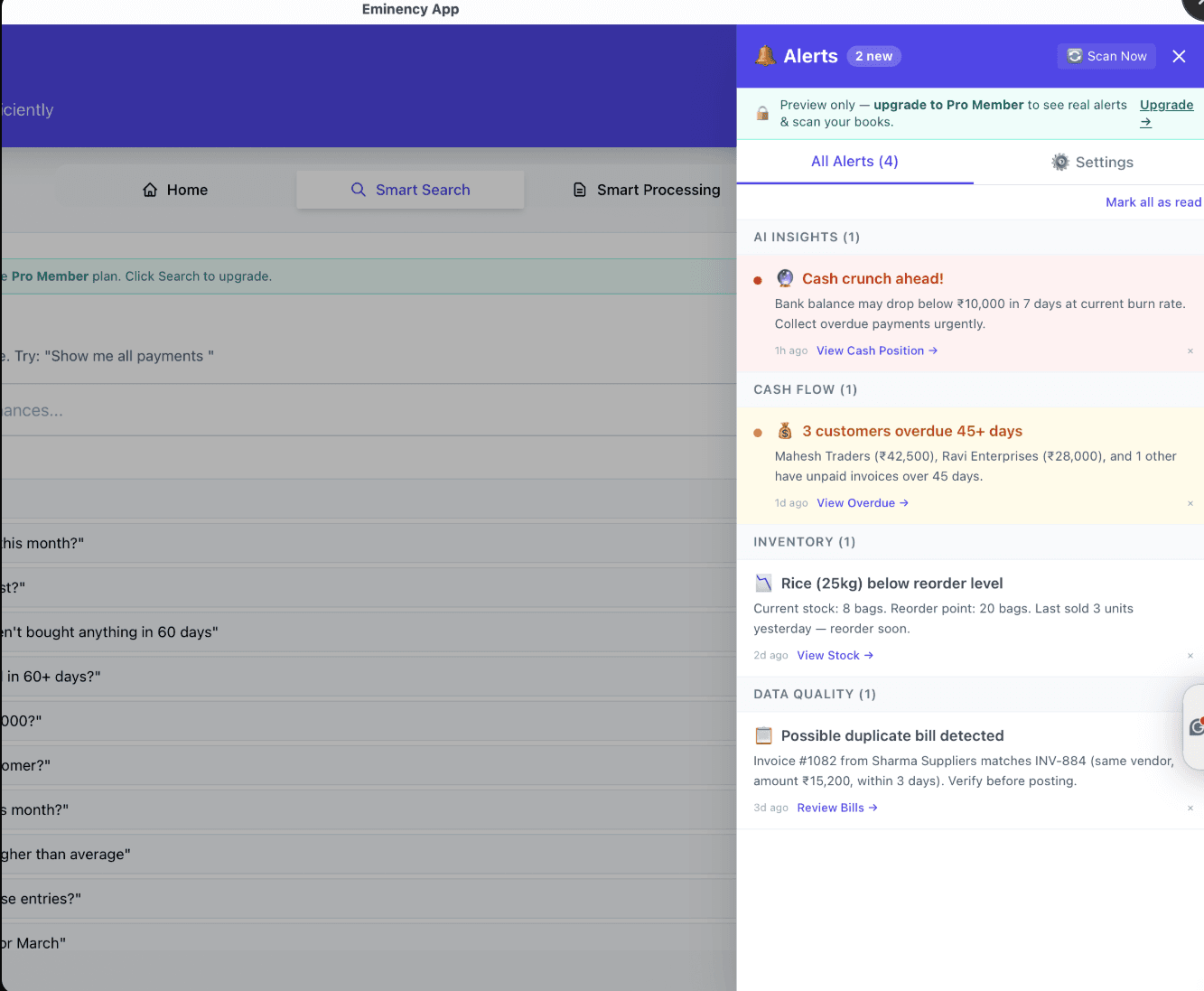 Eminency AI Smart Alerts